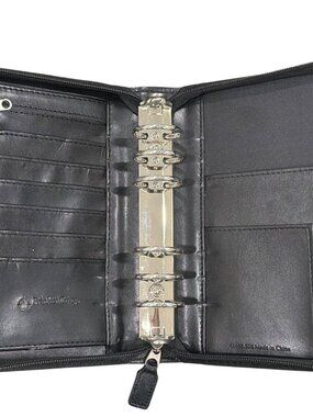 Franklin Covey Faux Leather Black Zippered Compact Planner Organizer